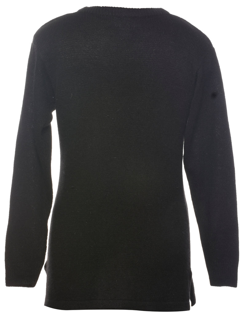Sequined Black Jumper - M