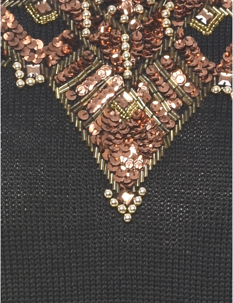 Sequined Black Jumper - S
