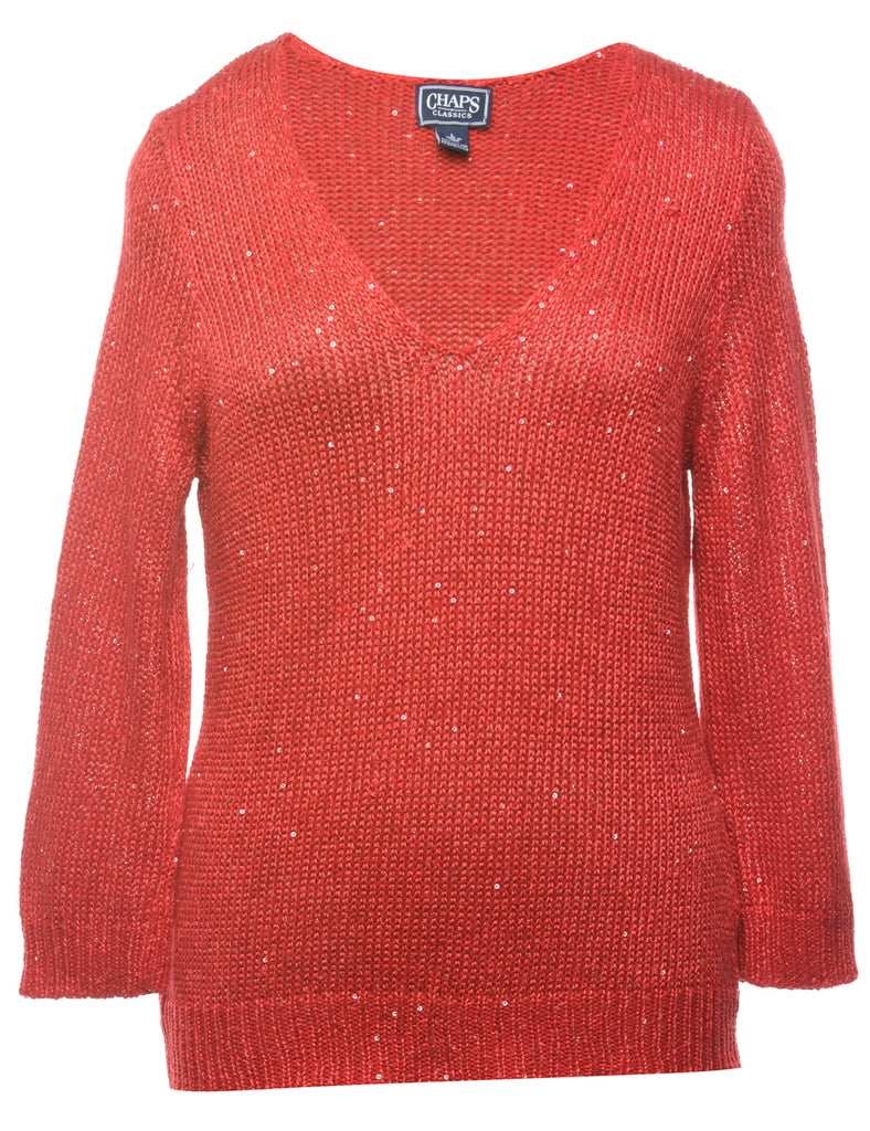 Sequined Chaps Jumper - S