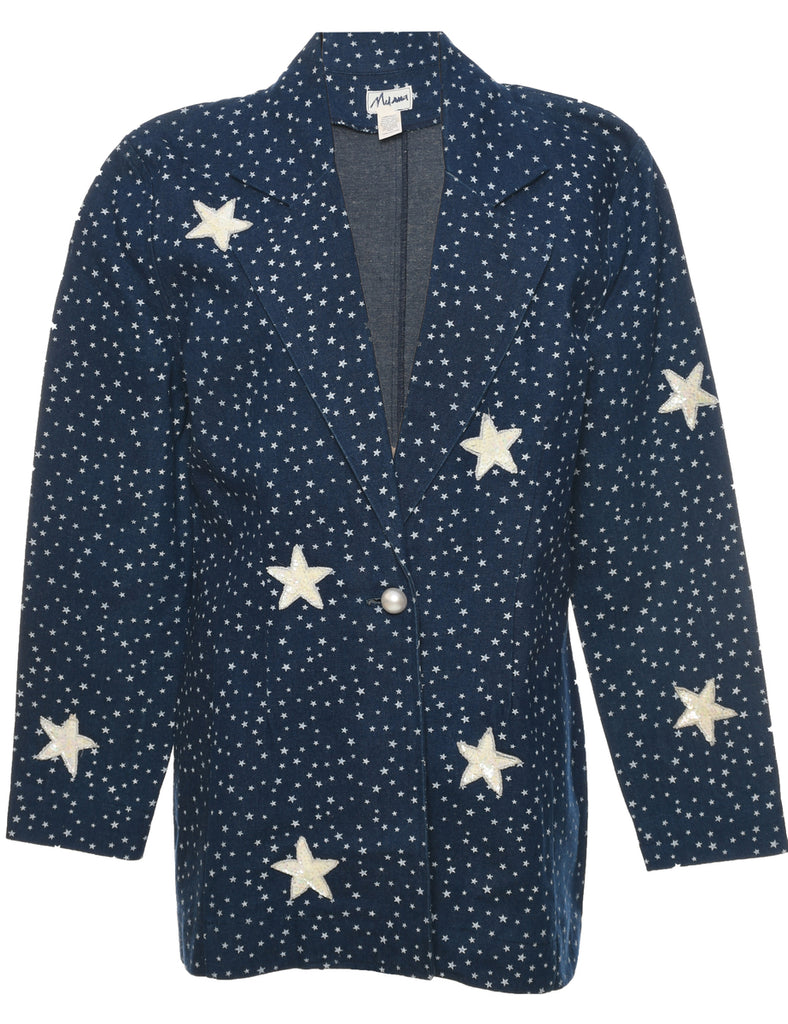 Sequined Denim Jacket - L