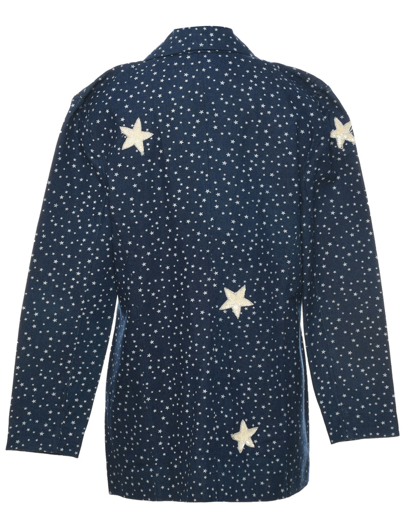 Sequined Denim Jacket - L