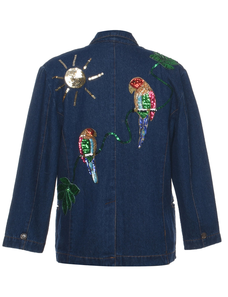 Sequined Denim Jacket - M
