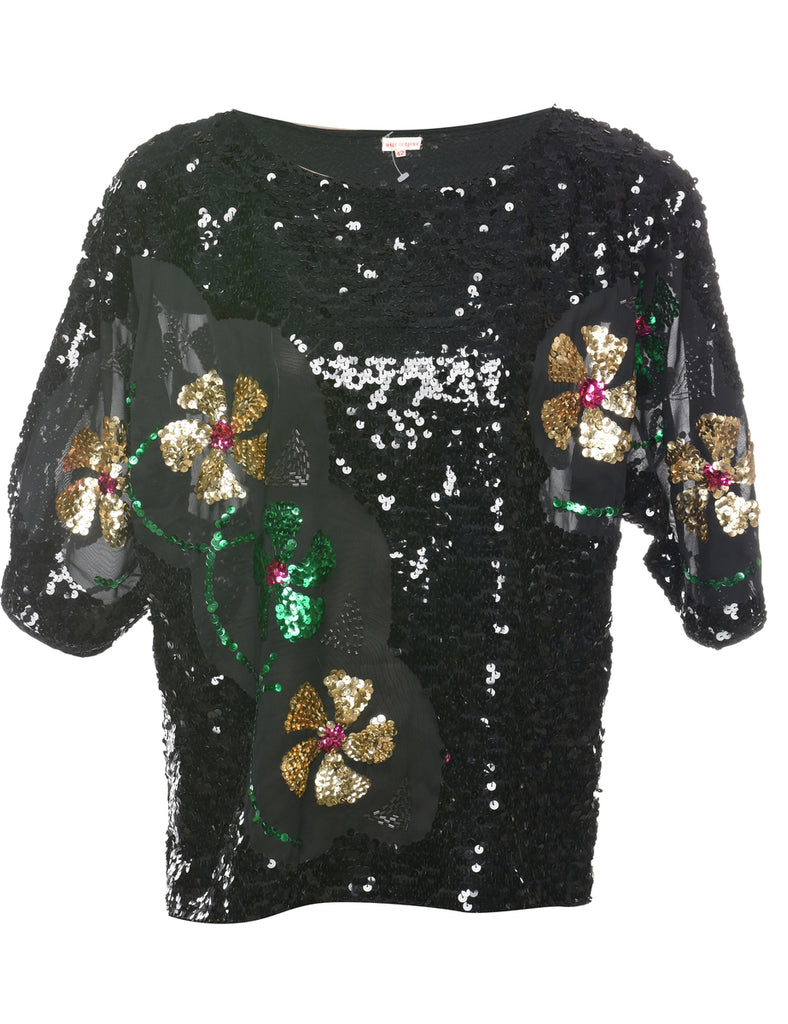 Sequined Evening Top - L