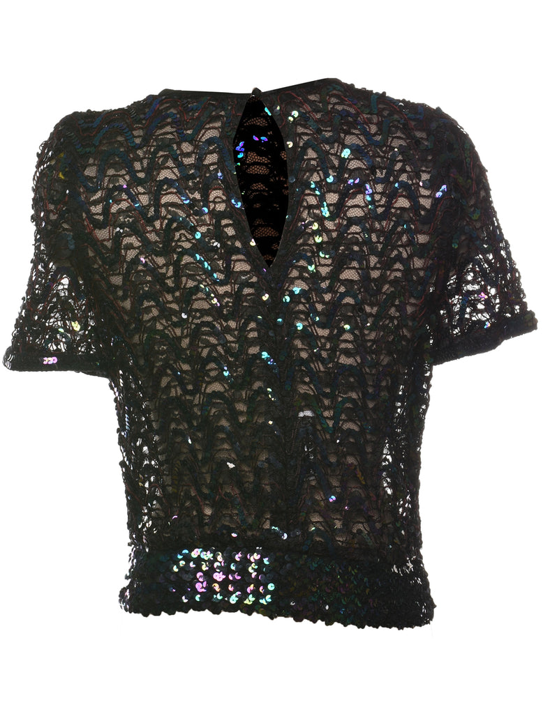 Sequined Evening Top - S