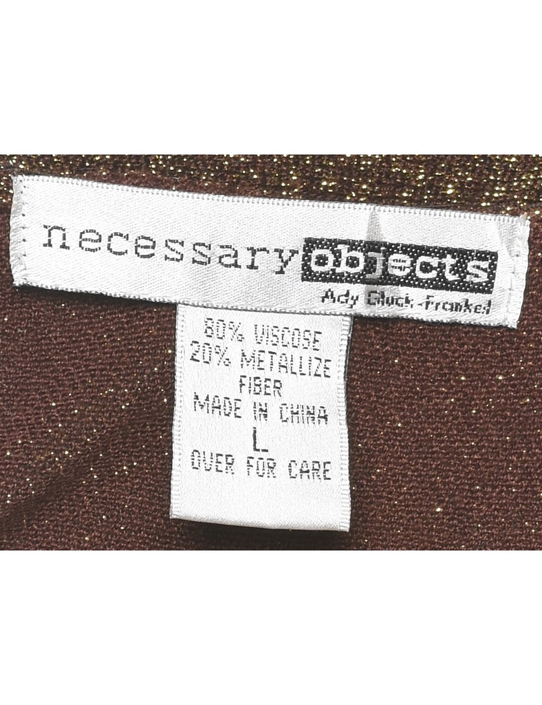 Sequined Lurex Thread Pattern Vest - L