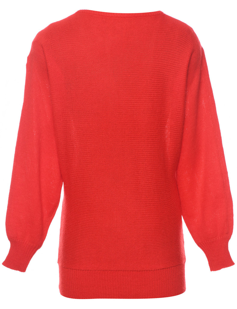 Sequined Red Jumper - M