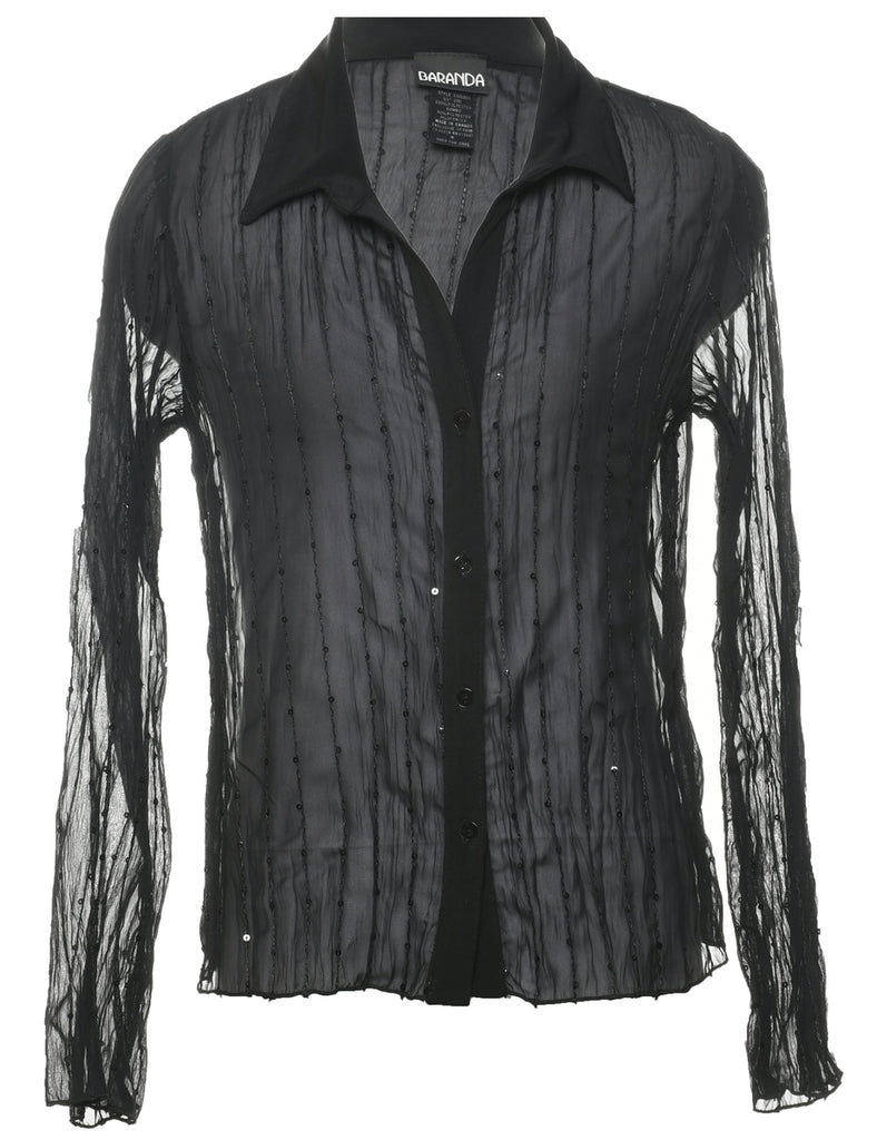 Sequined Y2K Evening Blouse - M