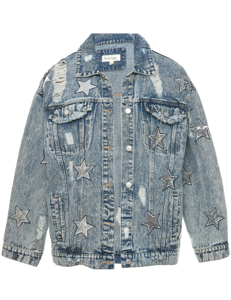 Sequins Denim Jacket - L