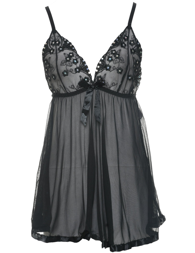 Sheer Black Babydoll - XS