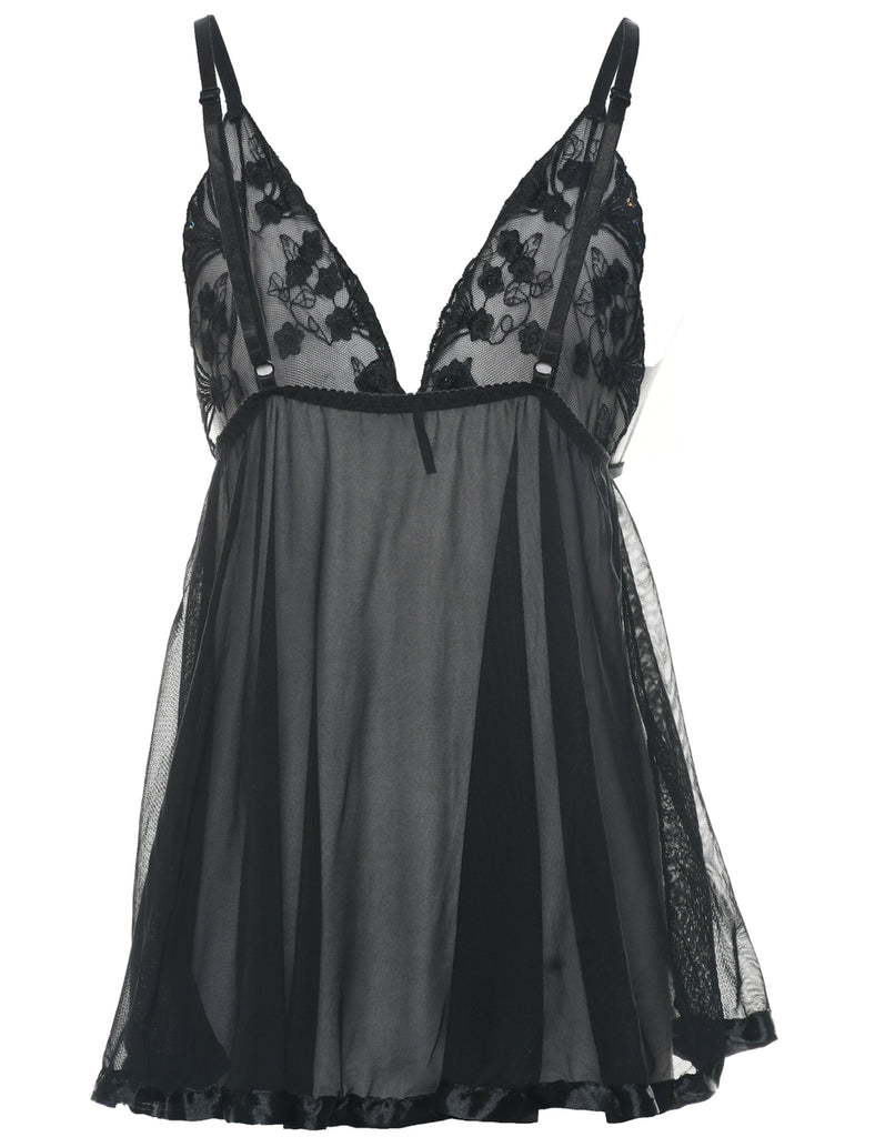 Sheer Black Babydoll - XS
