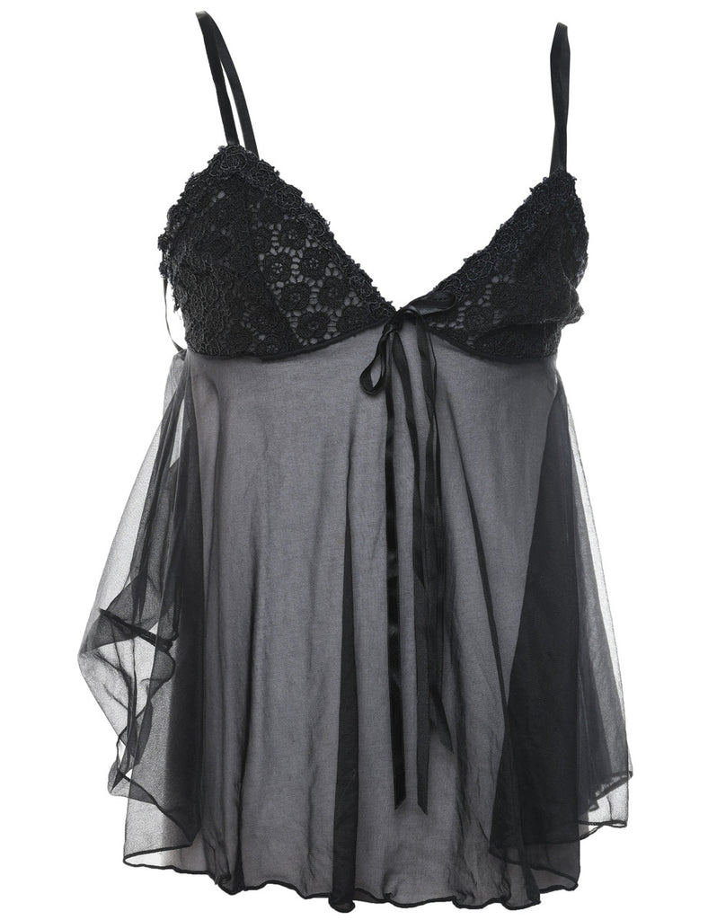 Sheer Black Classic Babydoll - S