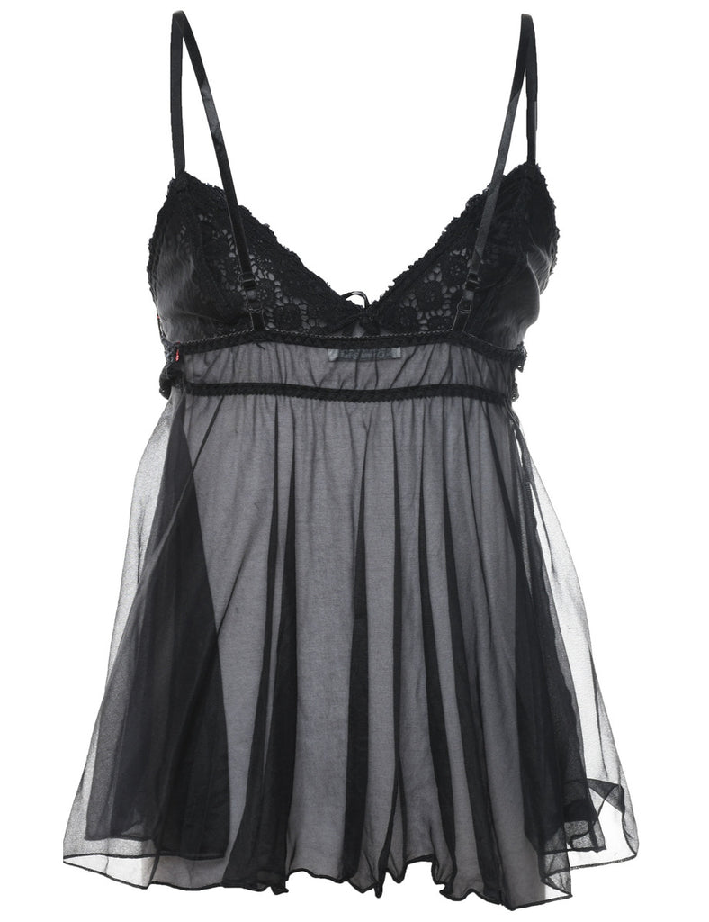 Sheer Black Classic Babydoll - S