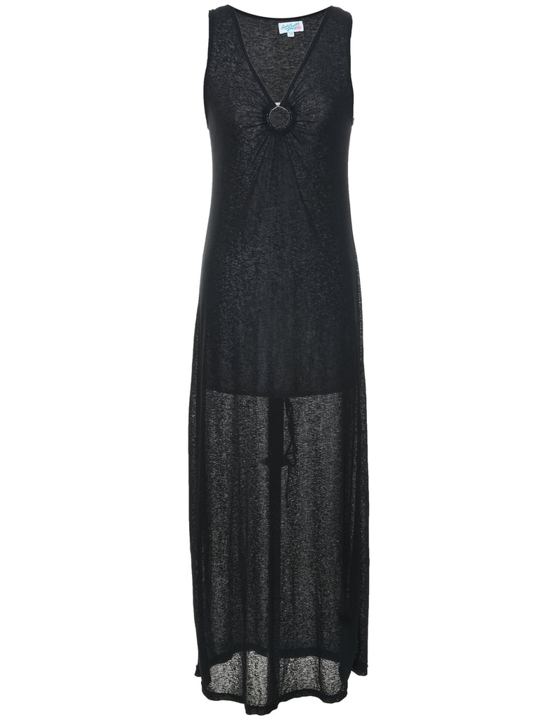 Sheer Black Maxi Dress - XS