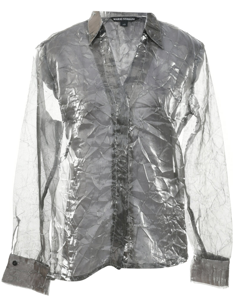 Sheer Effect Evening Blouse - M