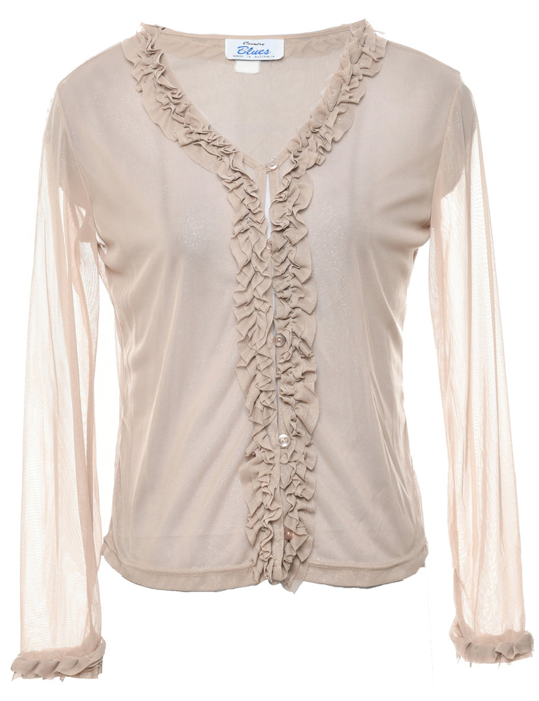 Sheer Effect Evening Blouse - M