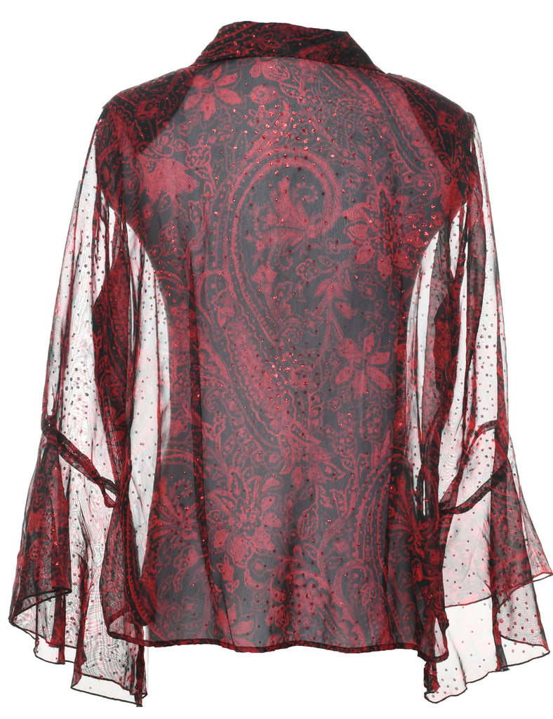 Sheer Effect Evening Blouse - M