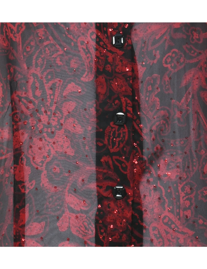 Sheer Effect Evening Blouse - M