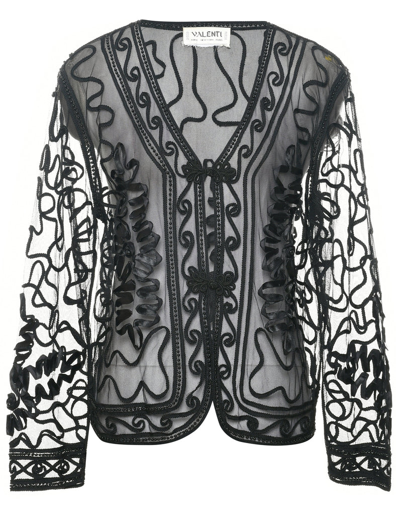 Sheer Effect Evening Jacket - L