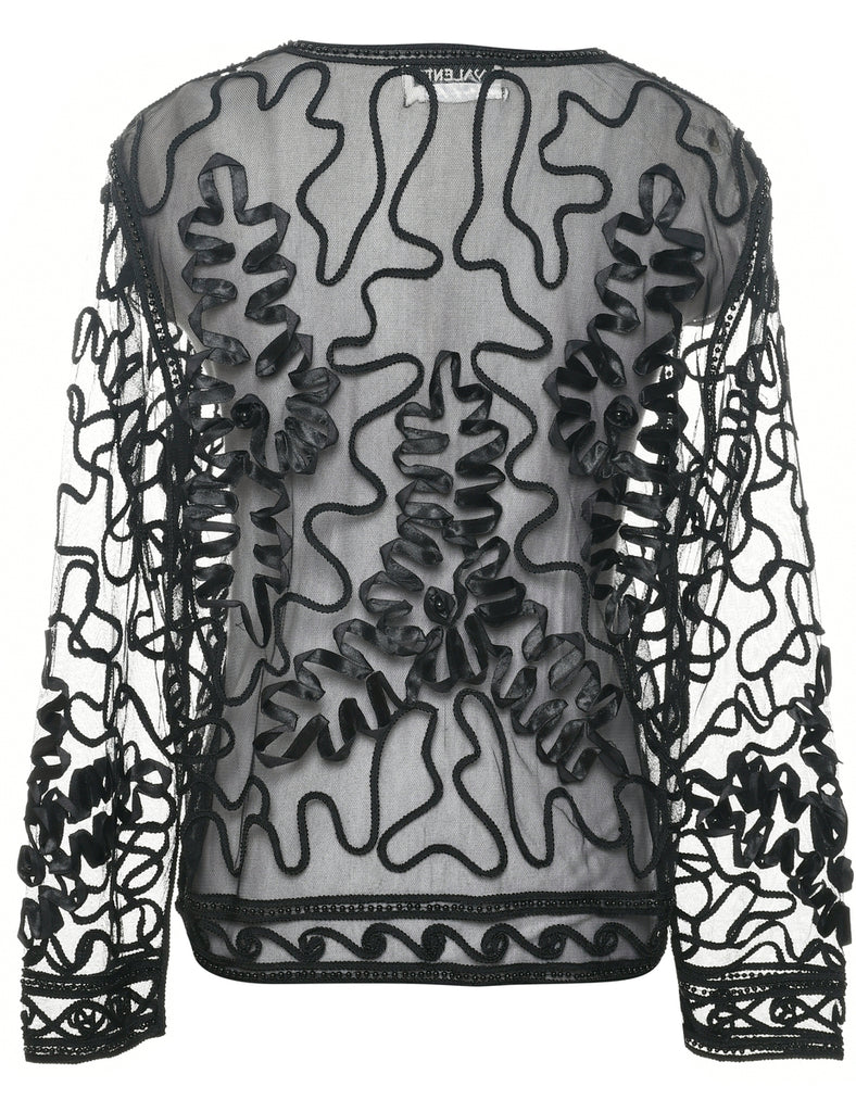 Sheer Effect Evening Jacket - L