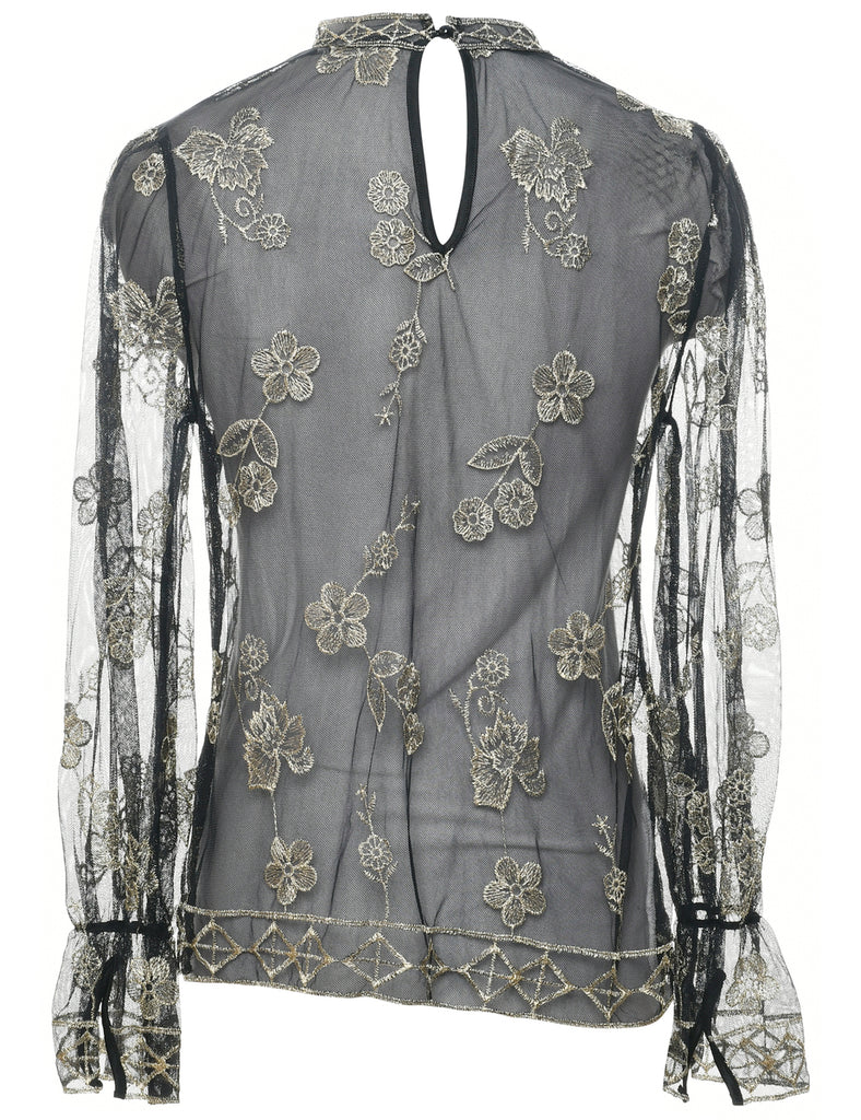 Sheer Effect Evening Top - M