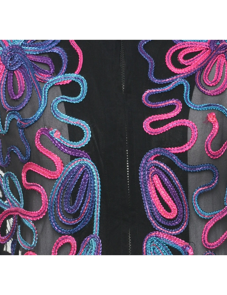 Sheer Effect Lace Jacket - L