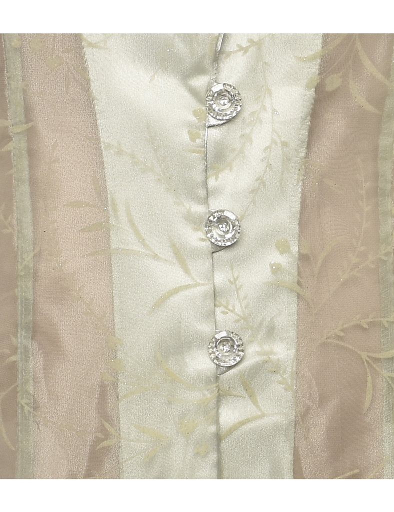 Sheer Effect Light Green 1980s Evening Jacket - M