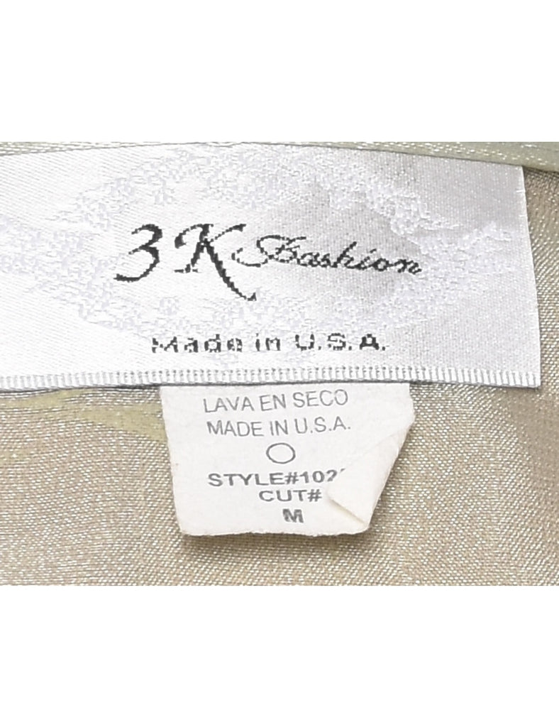 Sheer Effect Light Green 1980s Evening Jacket - M