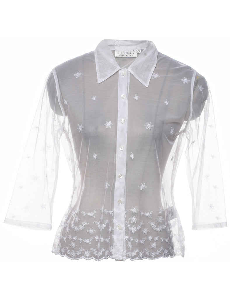 Sheer Effect White Shirt - M