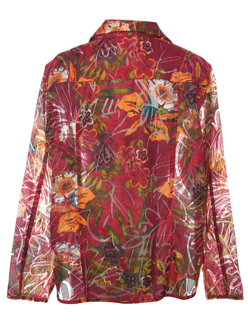 Sheer Floral Shirt - L