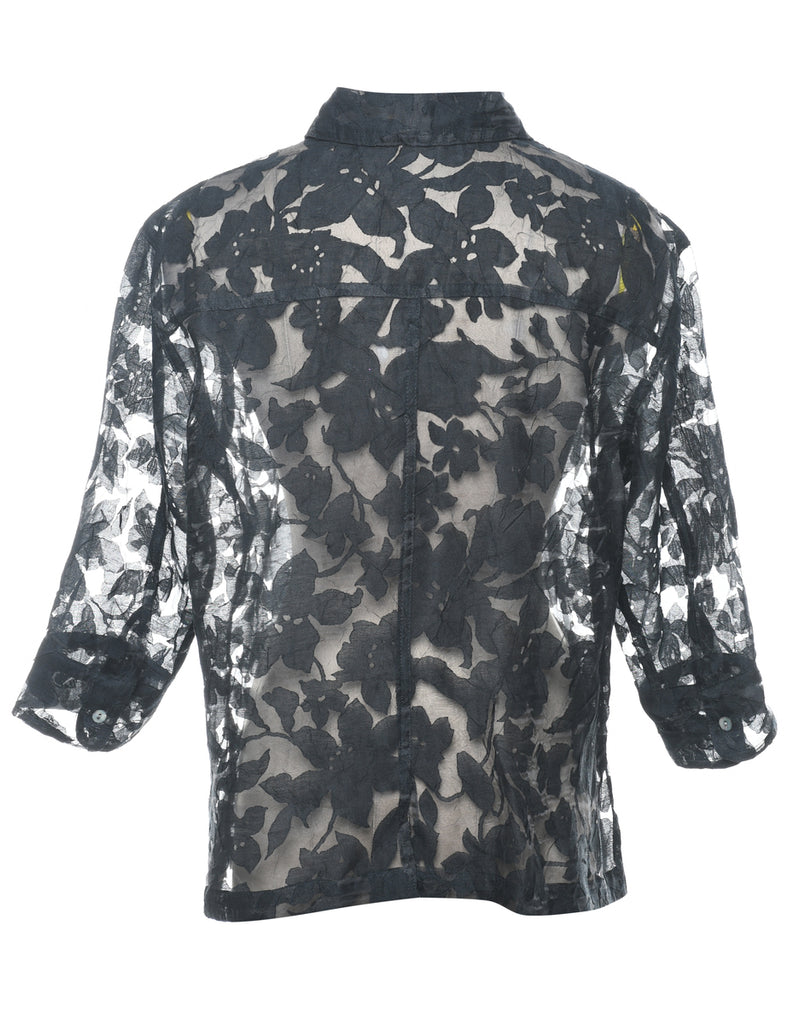 Sheer Floral Shirt - M