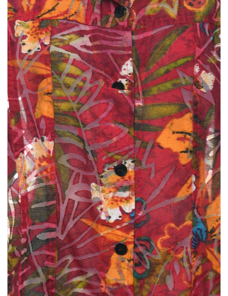 Sheer Floral Shirt - L