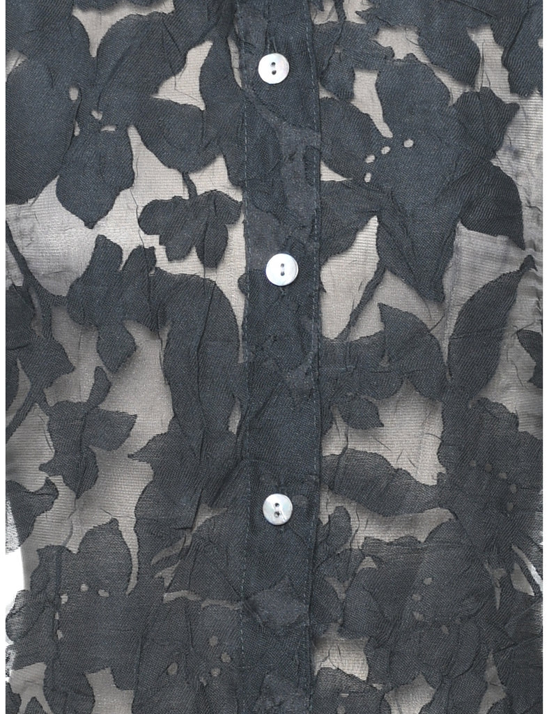Sheer Floral Shirt - M
