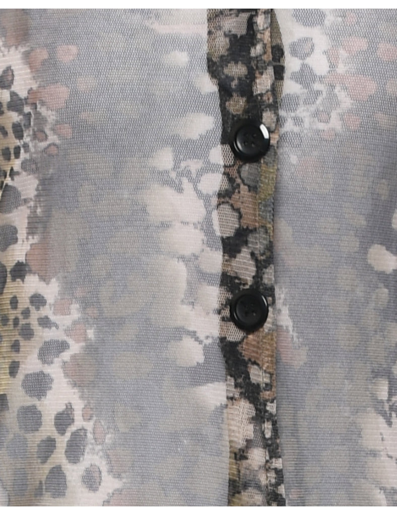 Sheer Leopard Print Maxi Dress - S