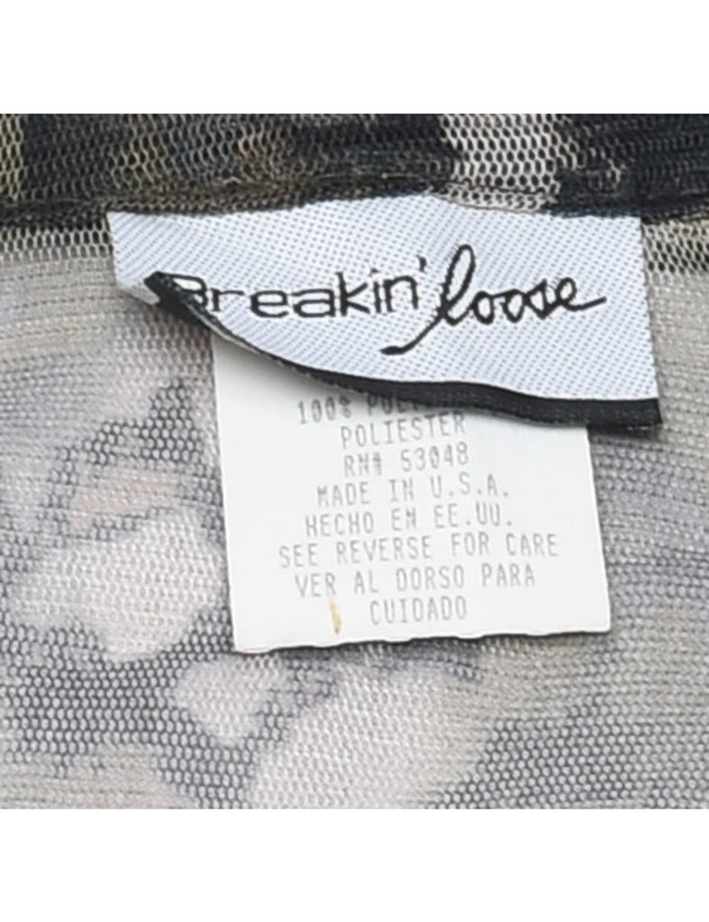 Sheer Leopard Print Maxi Dress - S