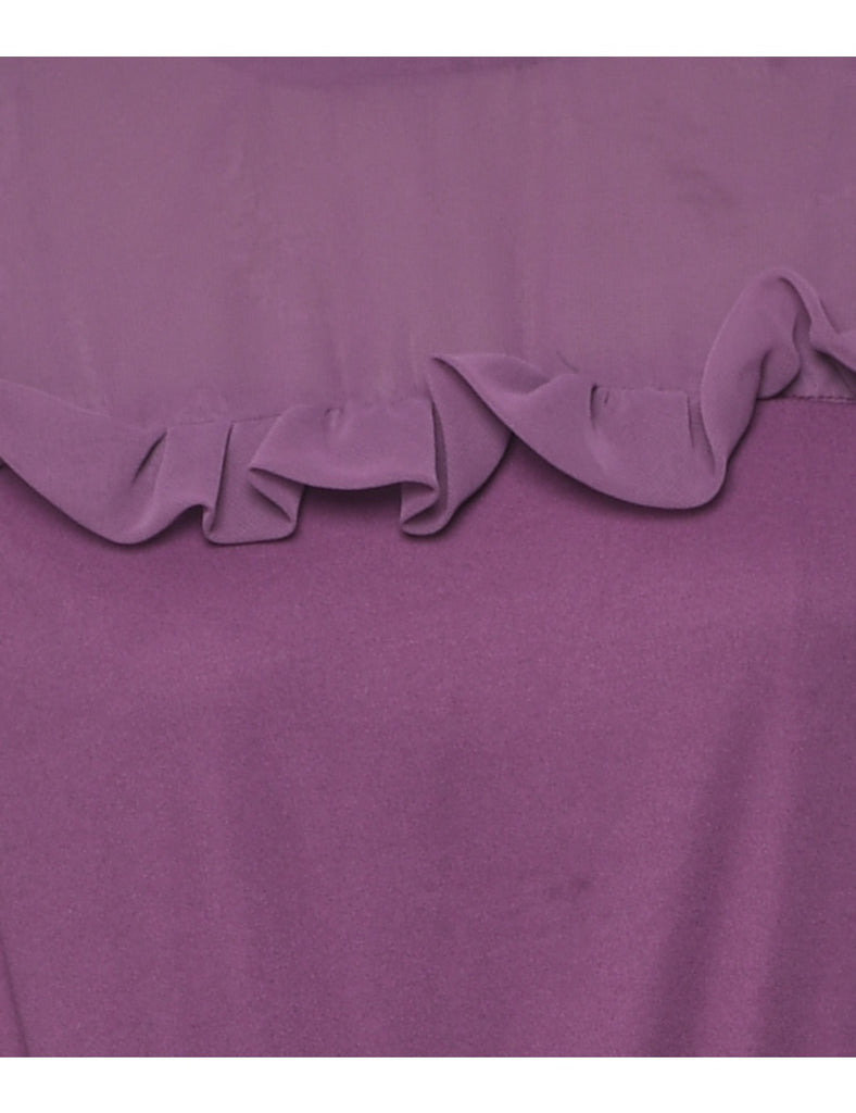 Sheer sleeved Plum Dress - XL