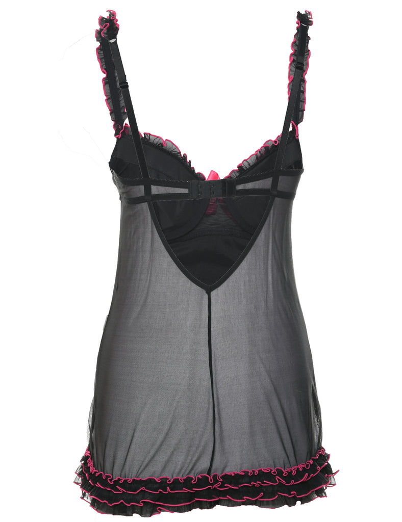 Sheer Y2K Black Babydoll - XS