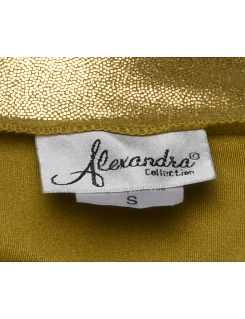 Shiny Gold High Neck Top - S