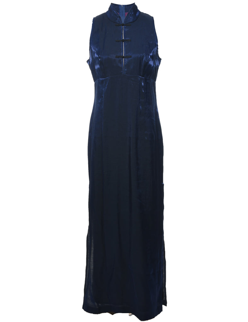 Shiny Navy Evening Dress - L