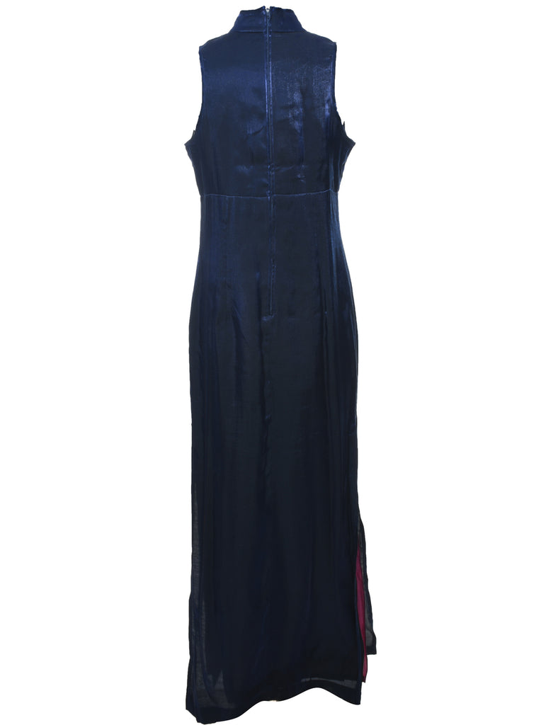 Shiny Navy Evening Dress - L