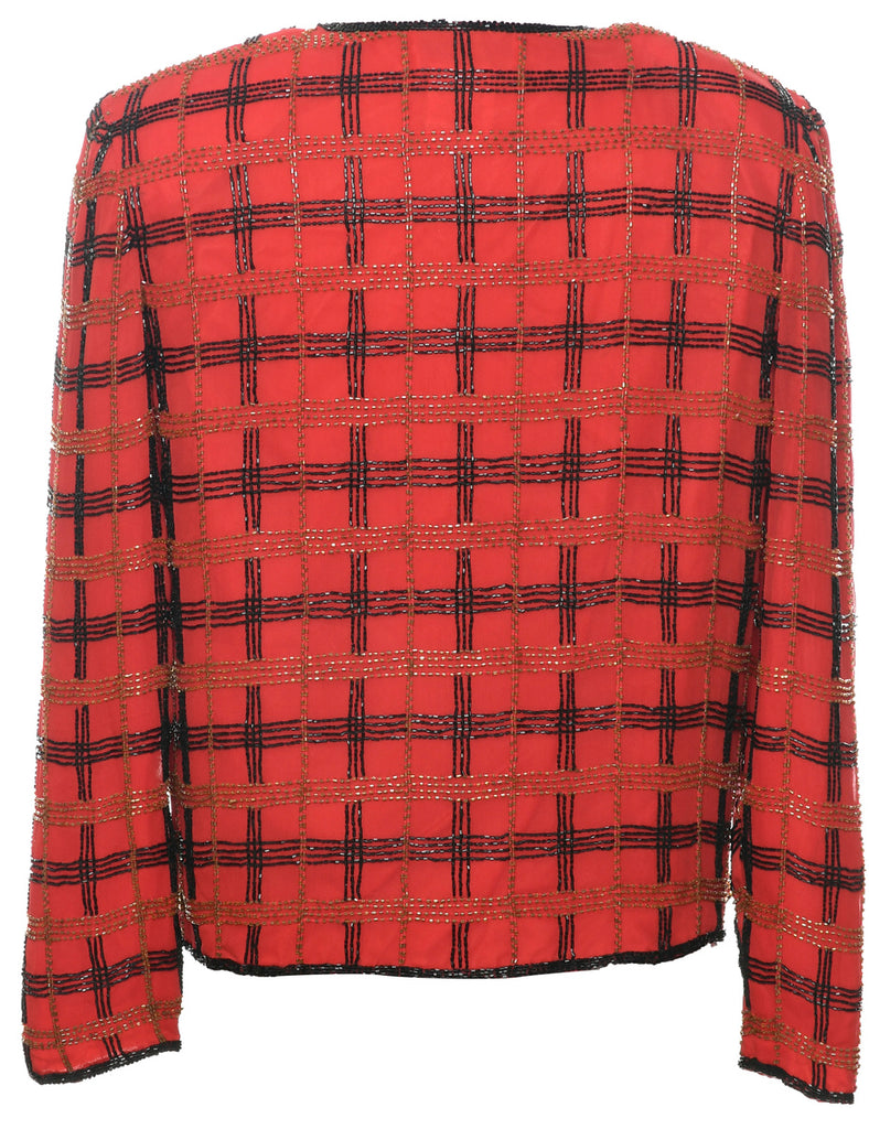 Silk Beaded Evening Jacket - S