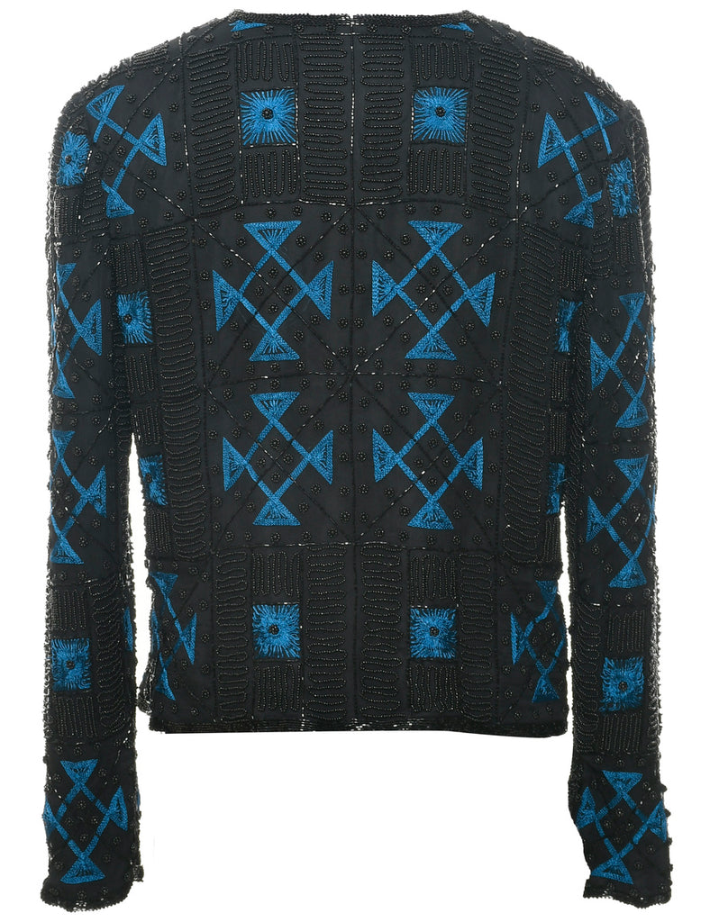 Silk Beaded Evening Jacket - M