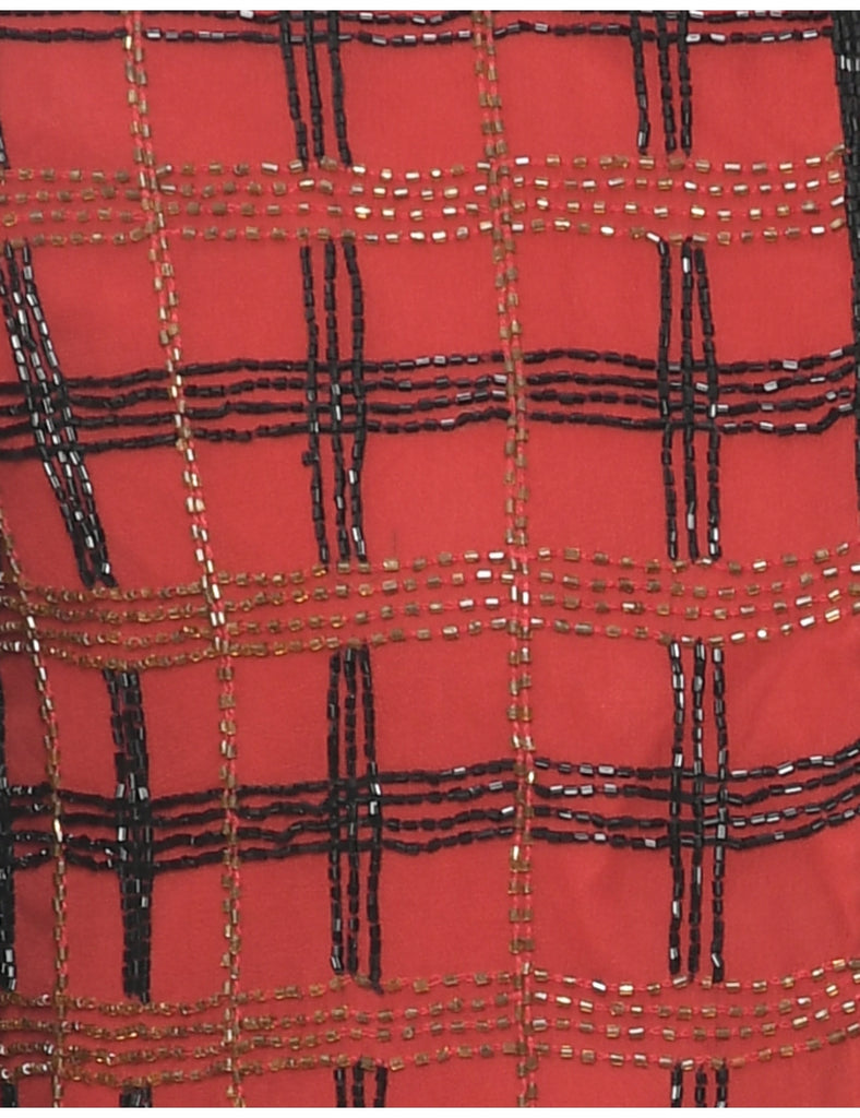 Silk Beaded Evening Jacket - S