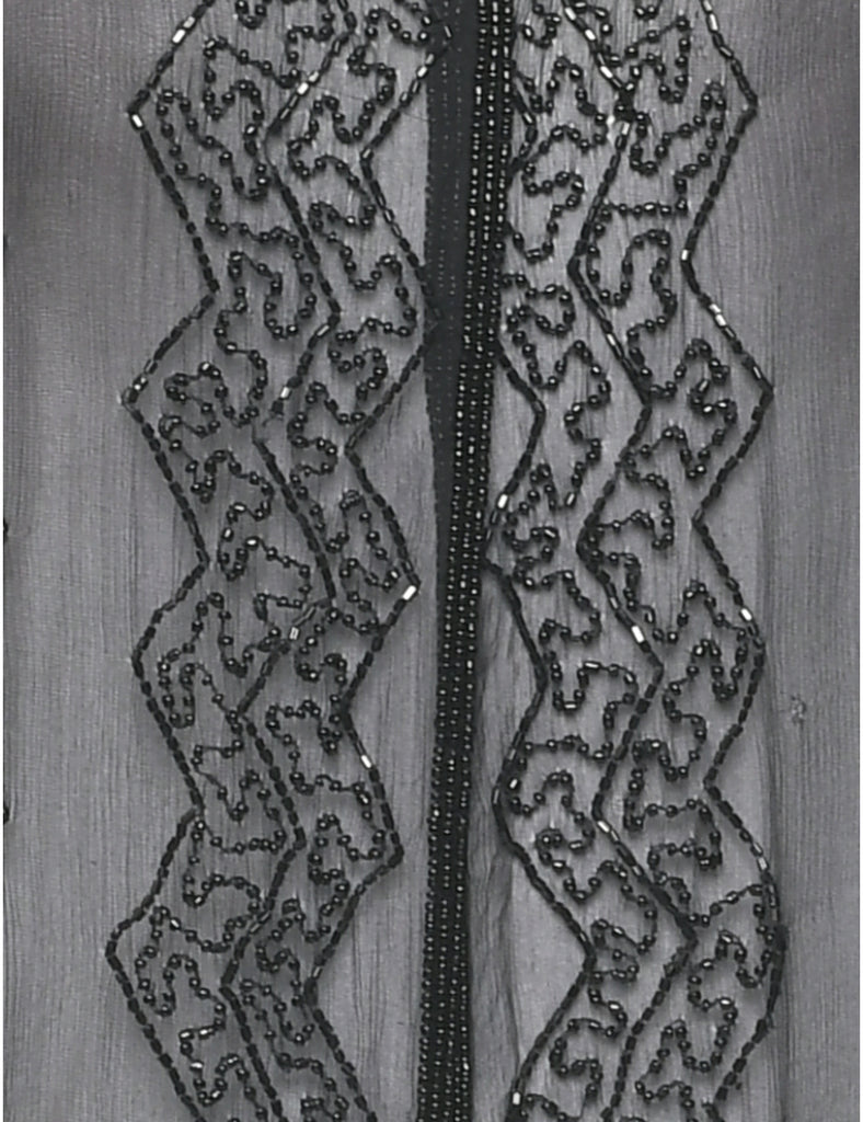 Silk Beaded Evening Jacket - M