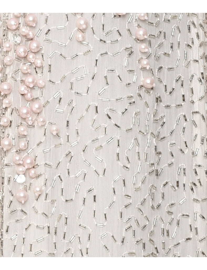 Silk Beaded Evening Jacket - M