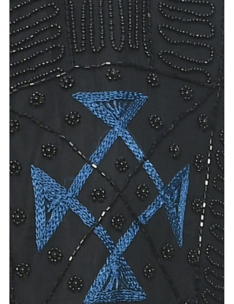 Silk Beaded Evening Jacket - M