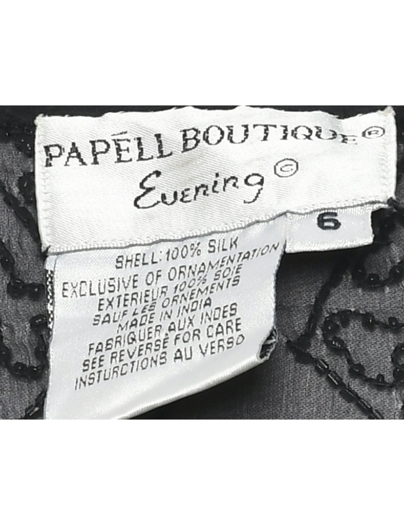 Silk Beaded Evening Jacket - M