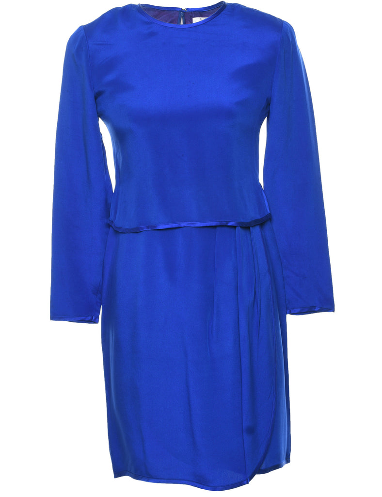 Silk Blue Dress - M