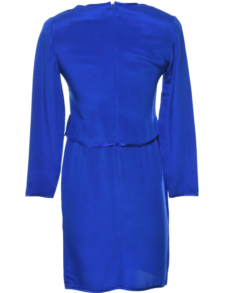 Silk Blue Dress - M
