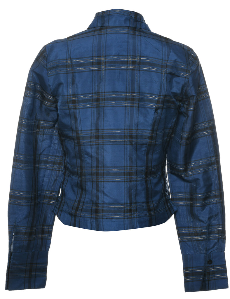 Silk Checked Evening Blouse - XS