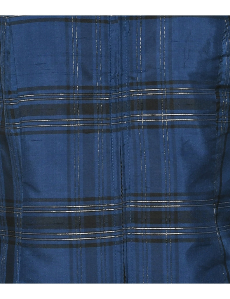 Silk Checked Evening Blouse - XS